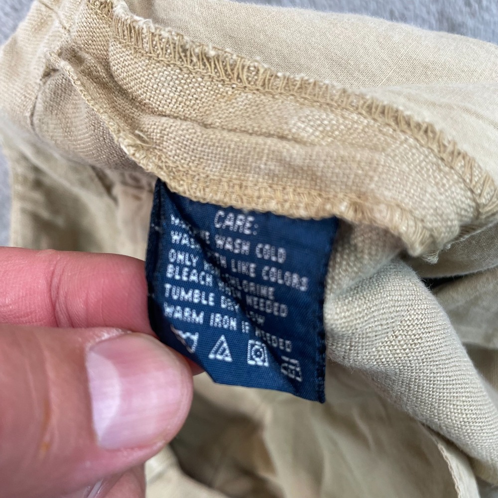 Vintage Ralph‎ Lauren Collection Wide Leg Trouser Pants Women 8 Beige 100% Linen - Picture 8 of 8